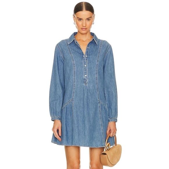 NEW Veronica Beard Chaia Denim Dress Iceberg Size 10 - Picture 1 of 13